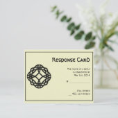 Black Celtic Eternity Knot-reactiekaart RSVP Kaartje (Staand voorkant)