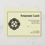 Black Celtic Eternity Knot-reactiekaart RSVP Kaartje (Voorkant / Achterkant)