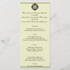 Black Celtic Eternity Knot Wedding Menu