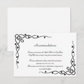 Black Celtic Knot Corner Vine Wedding Insert Informatiekaartje (Voorkant / Achterkant)