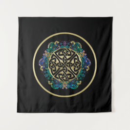 Black Celtic Knot Mandala Wall Tapestry Wandkleed
