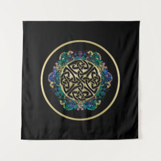 Black Celtic Knot Mandala Wall Tapestry Wandkleed