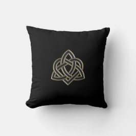 Black Celtic Trinity Heart Knot Sierkussen