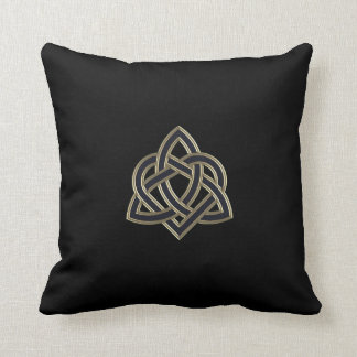Black Celtic Trinity Heart Knot Sierkussen