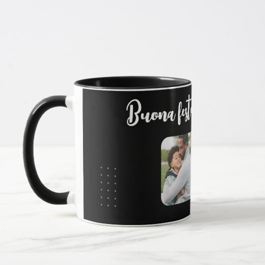 Black Ceramic Personalized Mug for Dad - Elegant Mok (Links)