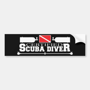 Black Certified Scuba Diver Bumpersticker