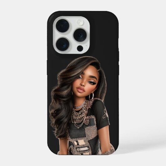 Black Chain Editorial Phone Case iPhone Hoesje (Achterkant)