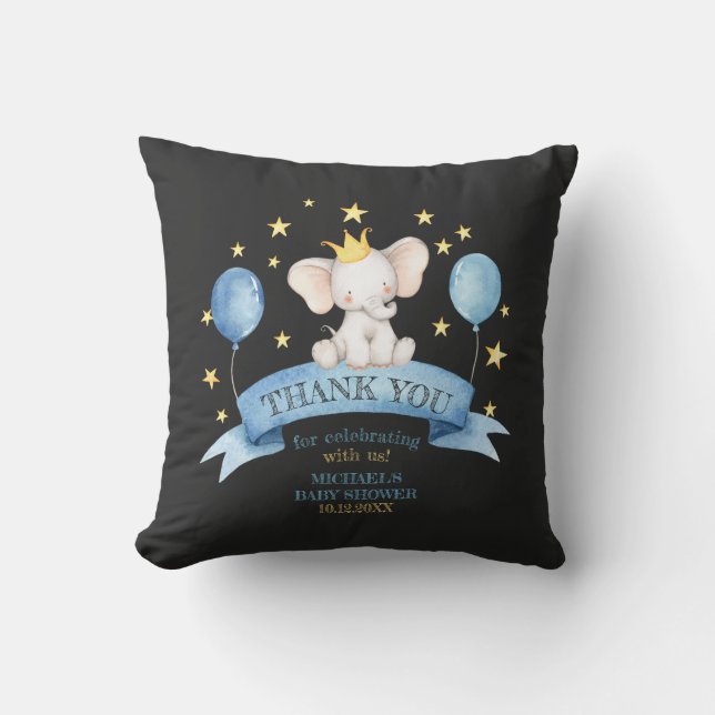 black chalk baby elephant STARS AND BALLOONS Kussen (Voorkant)