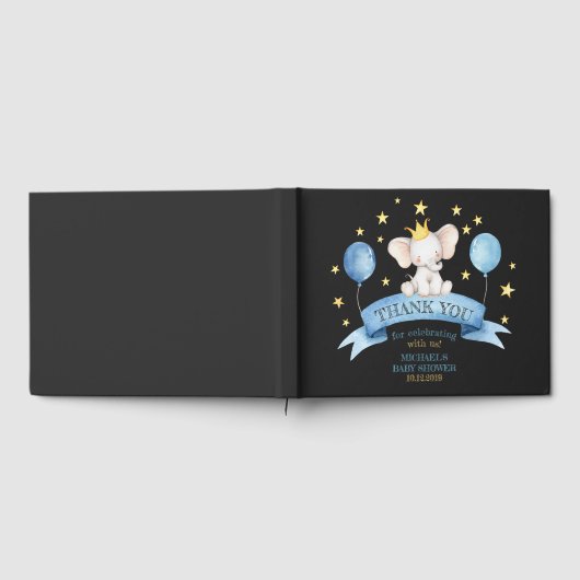 black chalk baby party elephant gastenboek (Volledig)