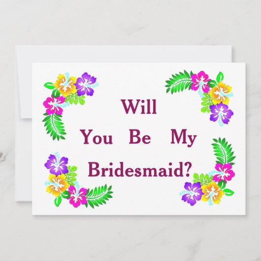 Black Chalk Board Floral zal je mijn Bridesmaid zi Kaart (Voorkant)