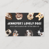 Black Chalk Cute Small Size Dogs Pet Sitter Visitekaartje (Voorkant)