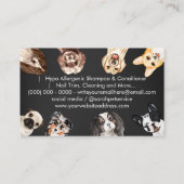Black Chalk Cute Small Size Dogs Pet Sitter Visitekaartje (Achterkant)