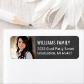 Black Chalkboard Afstuderen foto-terugzendadres Etiket (Insitu)