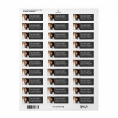 Black Chalkboard Afstuderen foto-terugzendadres Etiket (Full Sheet)