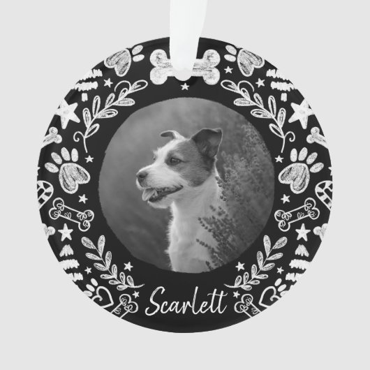 Black Chalkboard Art Lijst Dog Memorial Keepslag Ornament (voorkant)