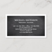 Black Chalkboard Barbell Fitness Personal Trainer Visitekaartje (Achterkant)