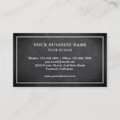 Black Chalkboard Blue Face Mask Visitekaartje (Achterkant)