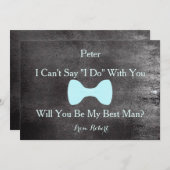 Black Chalkboard Bow Zal je mijn Bestman Invita zi Kaart (Voorkant / Achterkant)