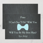 Black Chalkboard Bow Zal je mijn Bestman Invita zi Kaart (Voorkant / Achterkant)