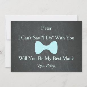 Black Chalkboard Bow Zal je mijn Bestman Invita zi Kaart