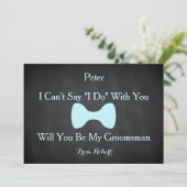 Black Chalkboard Bow zal je mijn Groomsman zijn? Kaart (Staand voorkant)