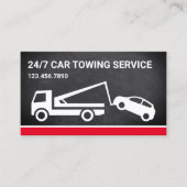 Black Chalkboard Car Towing Service Tow Truck Visitekaartje (Voorkant)
