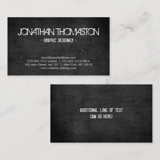 Black Chalkboard Designer Visitekaartje (Voorkant / Achterkant)