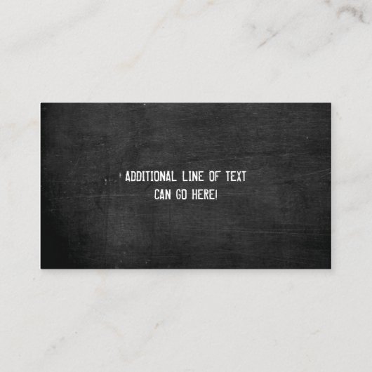 Black Chalkboard Designer Visitekaartje (Achterkant)