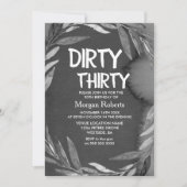 Black Chalkboard Dirty Derty 30th Birthday Invite Kaart (Voorkant)