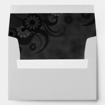 Black Chalkboard Floral Elegant Wedding Enveloppen