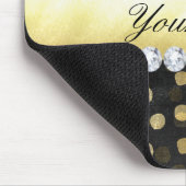 Black Chalkboard Gold Confetti Diamonds Muismat (Hoek)