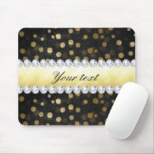 Black Chalkboard Gold Confetti Diamonds Muismat (Met muis)