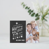 BLACK CHALKBOARD HOLIDAIRE FOTO-BRIEFKAART FEESTDAGENKAART (Staand voorkant)