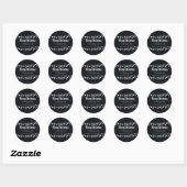 Black Chalkboard Holiday-kerstlampjes Ronde Sticker (Vel)