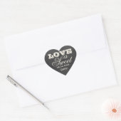  Black Chalkboard Love is Sweet Wedding Hart Sticker (Envelop)