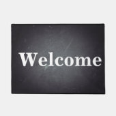 Black Chalkboard Modern Welcome Persoonlijk Deurmat (Voorkant)