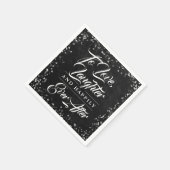 Black Chalkboard Rustic Happily Ever After Wedding Servet (Hoek)