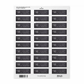 Black Chalkboard Rustic Monogram aangepast Etiket (Full Sheet)