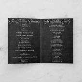 Black Chalkboard Rustic White Flourishes Wedding Programma (Binnen)