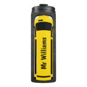 Black Chalkboard School Bus Thermal Tumbler Thermosbeker (Voorkant)