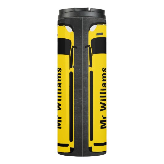 Black Chalkboard School Bus Thermal Tumbler Thermosbeker (Achterkant)