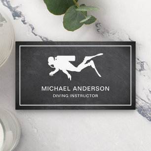 Black Chalkboard Scuba Diving Instructor Visitekaartje