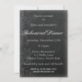 Black Chalkboard Snowflake Winter Rehearsal Dinner Kaart (Voorkant)