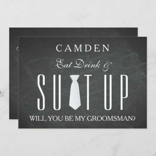 Black Chalkboard Suitup Zal ik m'n moeder zijn? Kaart (Voorkant / Achterkant)