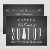 Black Chalkboard Suitup zal mijn beste zijn Kaart (Voorkant / Achterkant)