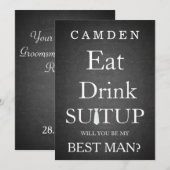 Black Chalkboard Suitup zal mijn beste zijn Kaart (Voorkant / Achterkant)