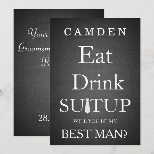 Black Chalkboard Suitup zal mijn beste zijn Kaart (Voorkant / Achterkant)