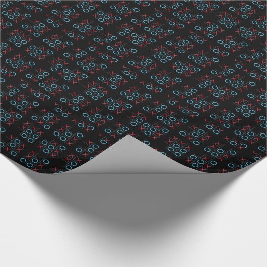 Black Chalkboard Tic Tac Toe X en O's Game Cadeaupapier (Hoek)