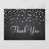 Black Chalkboard Trendy Gold Glitter Hartelijk dan Briefkaart (Voorkant)