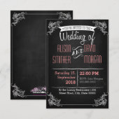 Black chalkboard wedding invitation kaart (Voorkant / Achterkant)